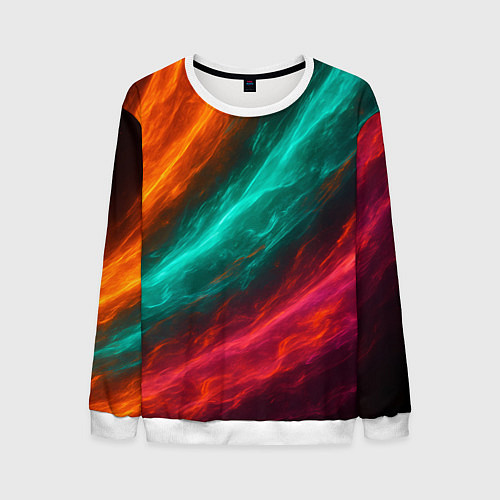 Мужской свитшот Разноцветное движение / 3D-Белый – фото 1