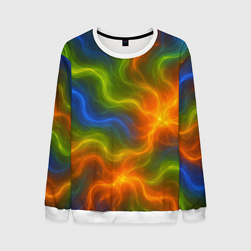 Мужской свитшот Разноцветный дым / 3D-Белый – фото 1