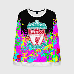 Мужской свитшот Ливерпуль неоновые краски текстура