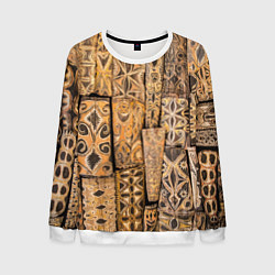 Свитшот мужской Узоры Африки, цвет: 3D-белый