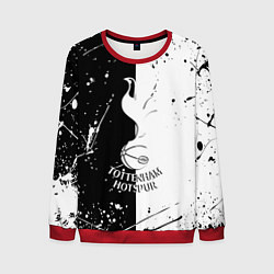 Свитшот мужской Тоттенхэм черно белые брызги, цвет: 3D-красный