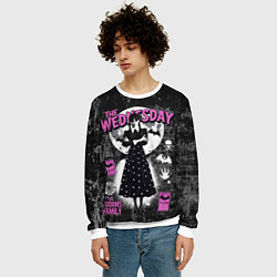 Свитшот мужской Уэнсдэй из семейки Аддамс, цвет: 3D-белый — фото 2