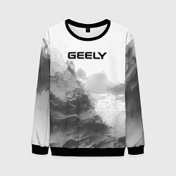 Свитшот мужской Geely на сером абстрактном фоне, цвет: 3D-черный