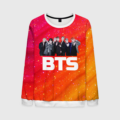 Мужской свитшот BTS блестящий фон / 3D-Белый – фото 1