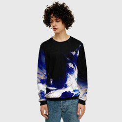 Свитшот мужской Синее пламя, цвет: 3D-черный — фото 2