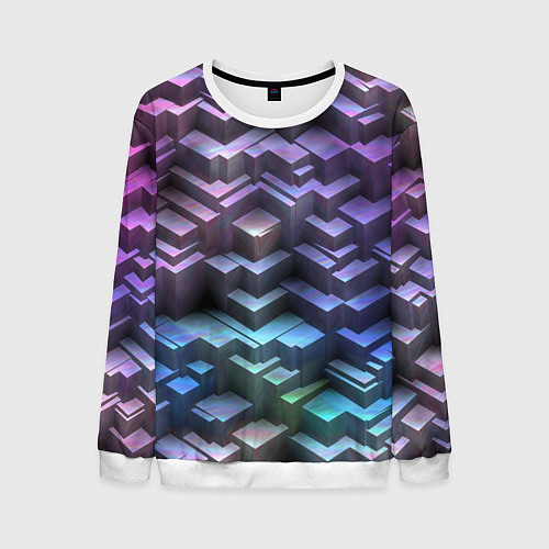 Мужской свитшот Неоновый рельеф / 3D-Белый – фото 1