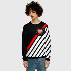 Свитшот мужской Арсенал геометрия полосы, цвет: 3D-черный — фото 2