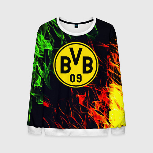 Мужской свитшот Borussia flame toxic / 3D-Белый – фото 1