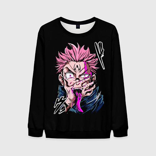 Мужской свитшот Итадори с Сукуна на руке / 3D-Черный – фото 1