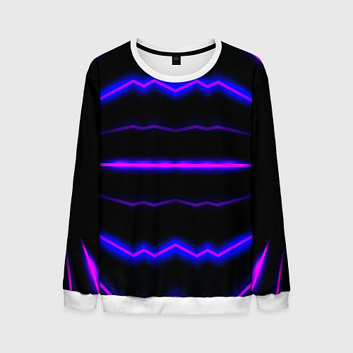 Мужской свитшот Color multicoloured neon stripes / 3D-Белый – фото 1