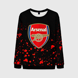 Свитшот мужской Арсенал красные краски всплеск, цвет: 3D-черный