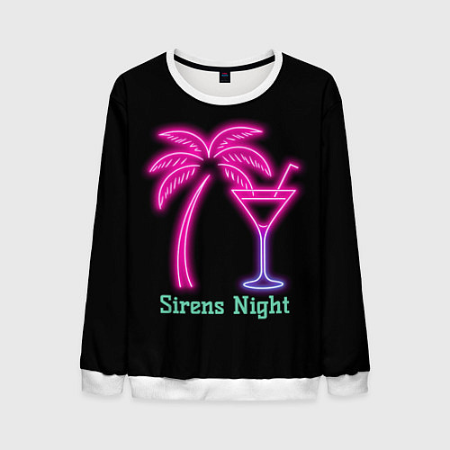Мужской свитшот Sirens night / 3D-Белый – фото 1