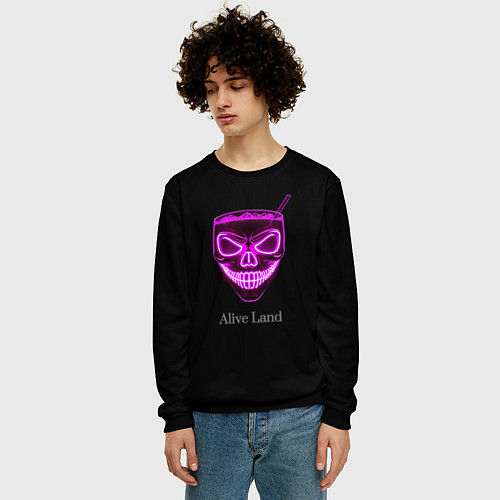 Мужской свитшот Alive land / 3D-Черный – фото 3