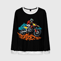 Свитшот мужской Motocross and mountains, цвет: 3D-белый