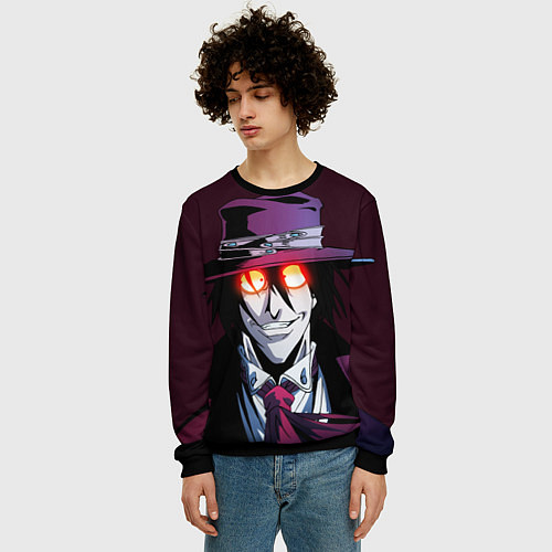 Мужской свитшот Hellsing - Алукард / 3D-Черный – фото 3