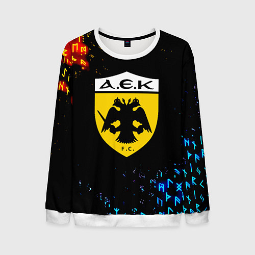 Мужской свитшот AEK огненные символы / 3D-Белый – фото 1