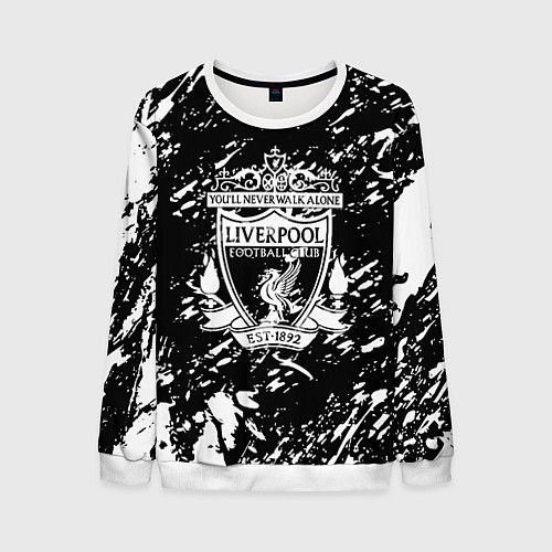 Мужской свитшот Ливерпуль белые штриха красок / 3D-Белый – фото 1