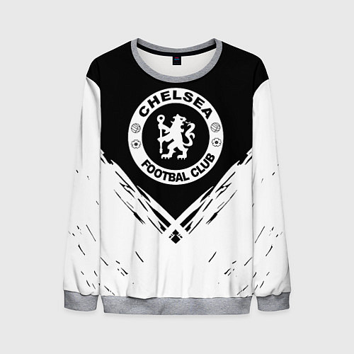Мужской свитшот Челси белые краски / 3D-Меланж – фото 1