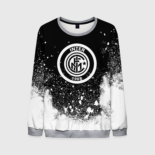 Мужской свитшот Inter белый всплеск краско / 3D-Меланж – фото 1