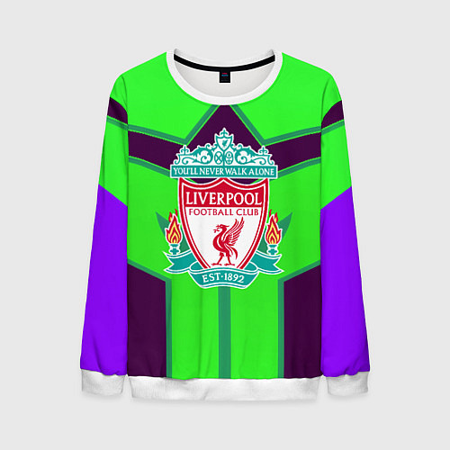 Мужской свитшот Liverpool геометрия текстура спорт / 3D-Белый – фото 1