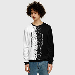 Свитшот мужской Под лежачий камень бело-черный арт, цвет: 3D-черный — фото 2