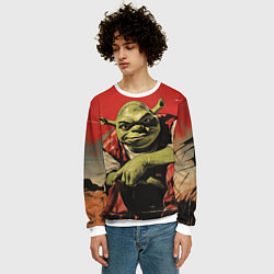 Свитшот мужской Шрек на фоне природы, цвет: 3D-белый — фото 2
