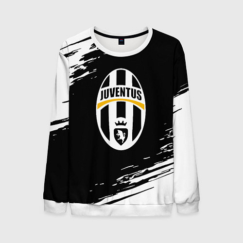 Мужской свитшот Juventus краски штрихи текстура / 3D-Белый – фото 1