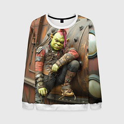 Свитшот мужской Шрек в панковских шмотках, цвет: 3D-белый