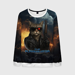 Мужской свитшот The purrminator кот терминатор