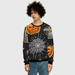 Свитшот мужской Атмосфера хэллоуина, цвет: 3D-черный — фото 2