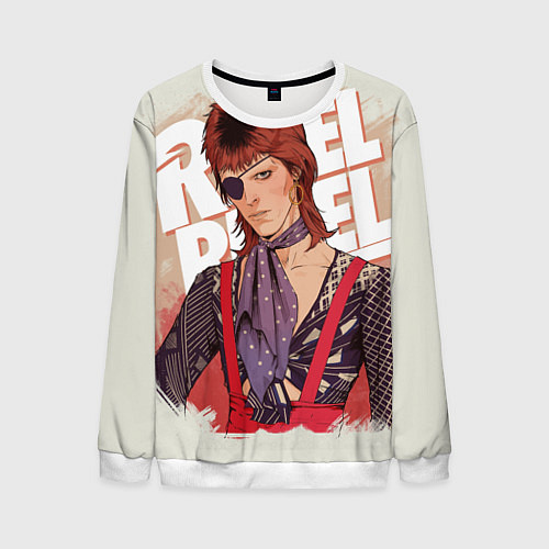 Мужской свитшот David Bowie Rebel Rebel / 3D-Белый – фото 1