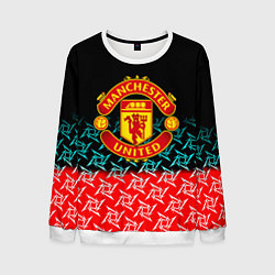 Свитшот мужской Манчестер Юнайтед ниндзя паттерн, цвет: 3D-белый