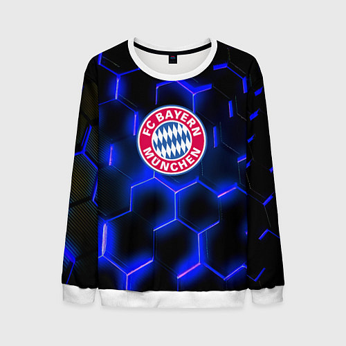 Мужской свитшот FC Bayern Mnchen соты / 3D-Белый – фото 1