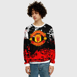 Свитшот мужской Манчестер Юнайтед краски, цвет: 3D-белый — фото 2
