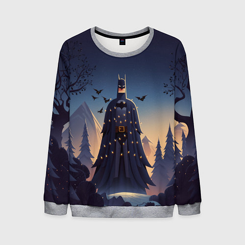 Мужской свитшот Новогодний Бэтмен / 3D-Меланж – фото 1