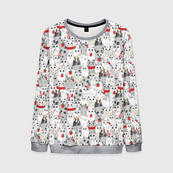 Свитшот мужской Новогодние котики, цвет: 3D-меланж