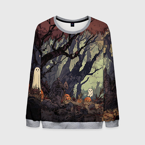 Мужской свитшот Призрачный лес / 3D-Меланж – фото 1