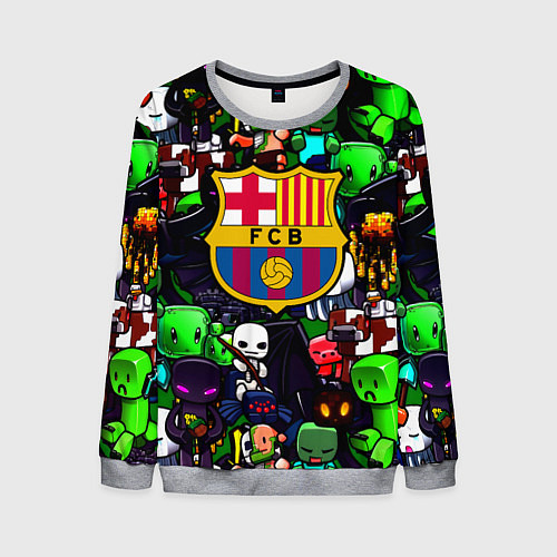 Мужской свитшот Minecraft x barcelona fc / 3D-Меланж – фото 1