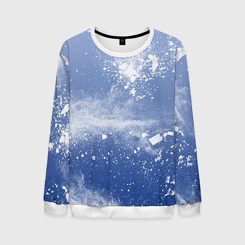 Мужской свитшот Снежки попали в тебя / 3D-Белый – фото 1