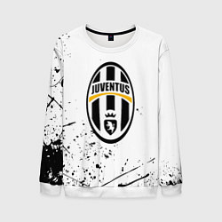 Мужской свитшот Ювентус черные краски всплеск