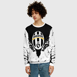 Свитшот мужской Ювентус краски всплеск текстура, цвет: 3D-белый — фото 2