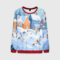 Мужской свитшот Предновогодний день во дворе