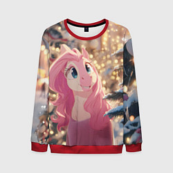 Мужской свитшот Удивленная лошадка - Новый год