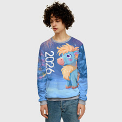 Свитшот мужской Милая лошадка 2026, цвет: 3D-меланж — фото 2