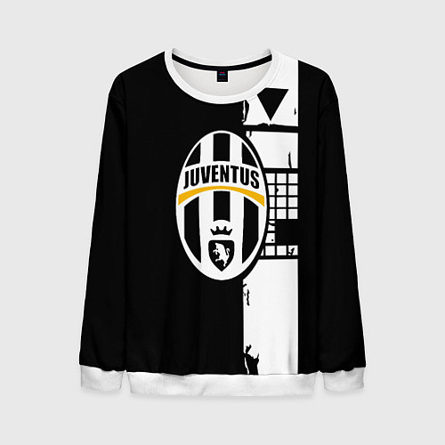 Мужской свитшот Ювентус геометрия белая / 3D-Белый – фото 1