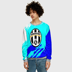 Свитшот мужской Ювентус краски штрихи текстура, цвет: 3D-меланж — фото 2