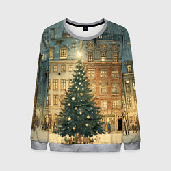 Мужской свитшот Новогодний старый город