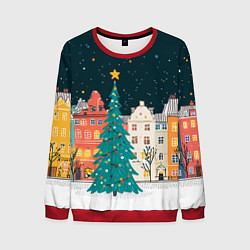 Мужской свитшот Новогодняя ночь в городе