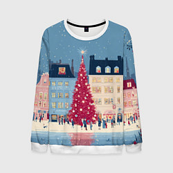 Мужской свитшот Новогоднее гуляние у красной елки