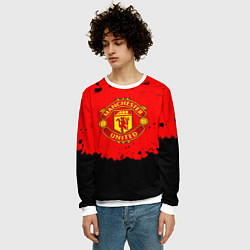 Свитшот мужской Манчестер Юнайтед краски брызги, цвет: 3D-белый — фото 2